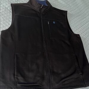 Izod Black Fleece Vest Sleeveless Casual